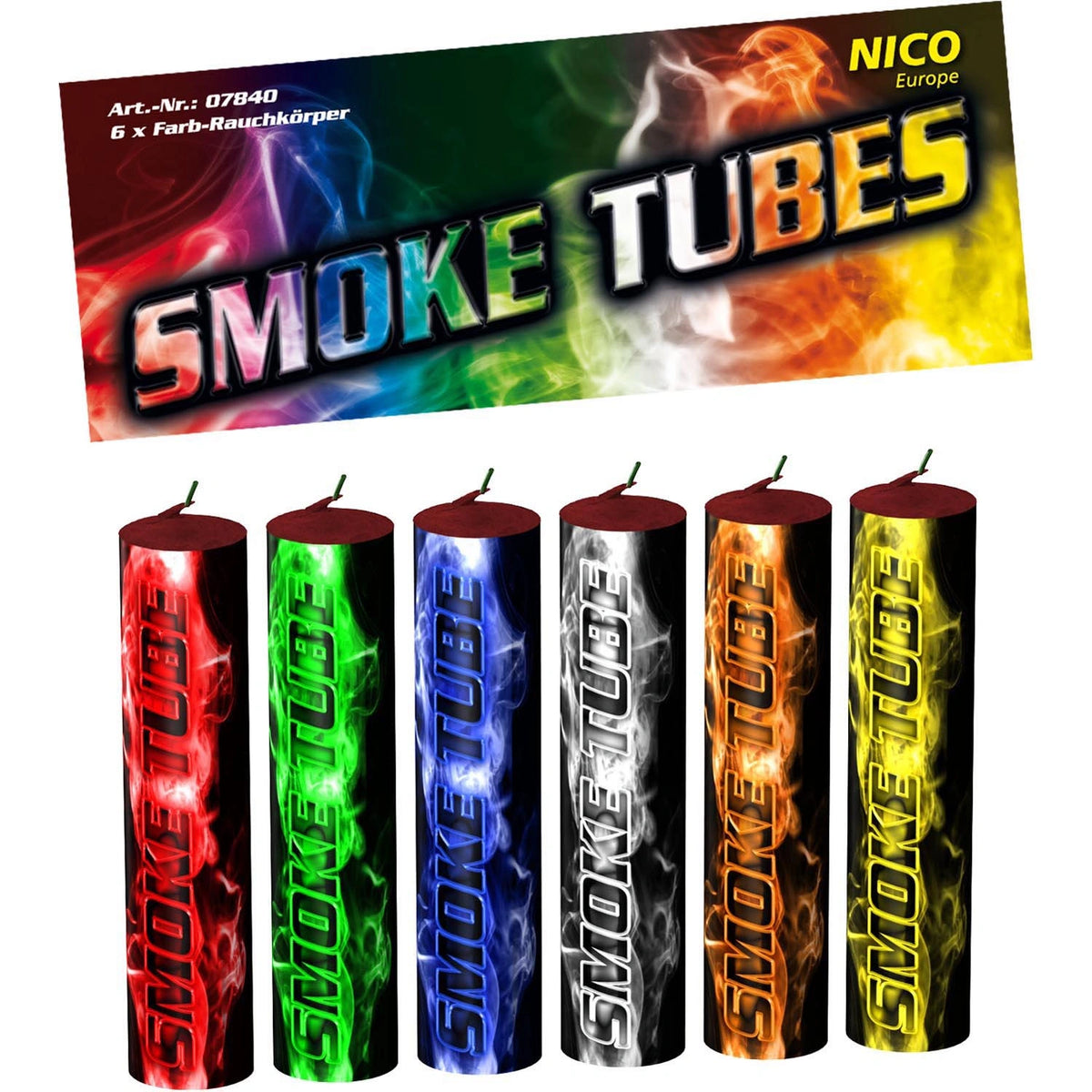 NICO Smoke Tubes – farbige Rauchkörper sortiert (6 Stück)