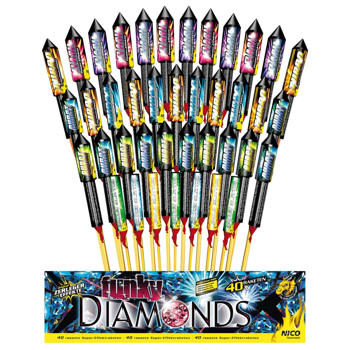 Funky Diamonds 40er Raketensortiment von NICO kaufen