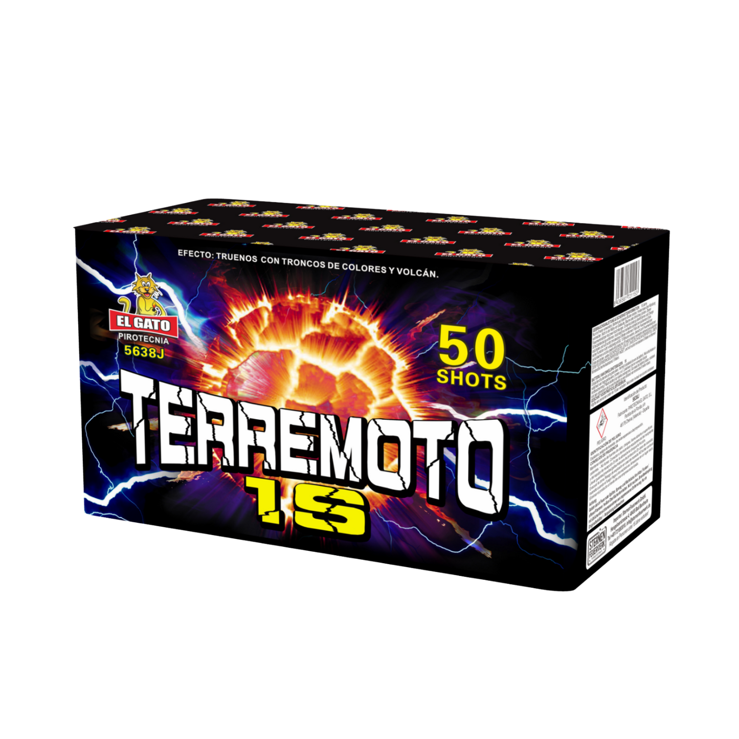 El Gato Terremoto 1s - 50 Schuss Salutbatterie