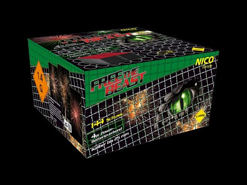 Free the Beast 144 Schuss Verbundfeuerwerk Effektvideo